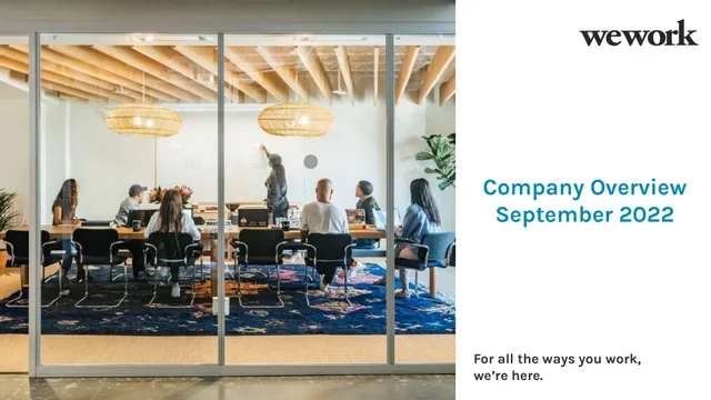 Wework — Company Overview September 2022 investment banking deck cover