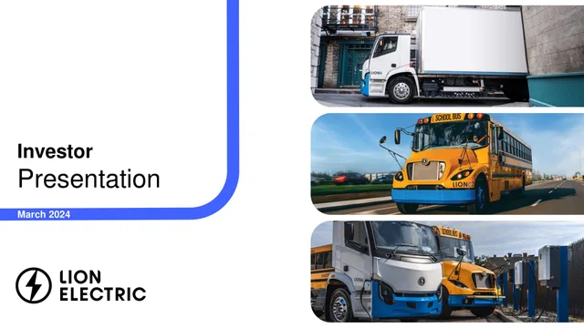 Lion Electric — Investor Presentation investment banking deck cover