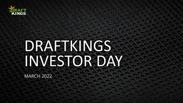 Draftkings — Draftkings Investor Day investment banking deck cover