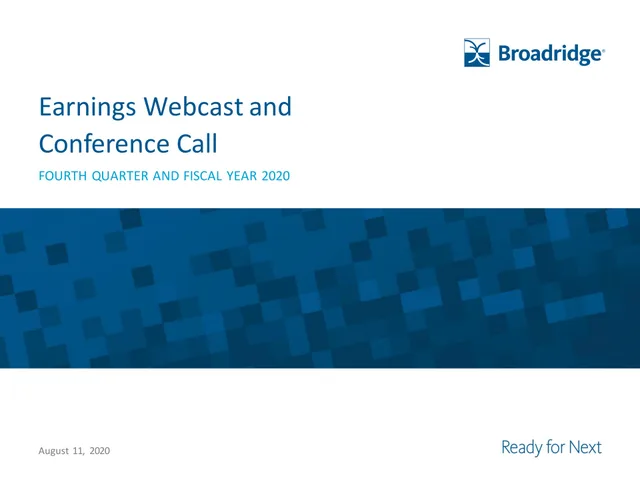 Broadridge Financial Solutions — Earnings Webcast and Conference Call investment banking deck cover