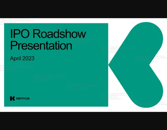 Kenvue — IPO Roadshow Presentation investment banking deck cover
