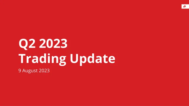 Delivery Hero — Q2 2023 Trading Update investment banking deck cover