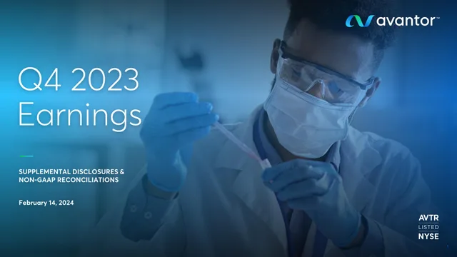 Avantor — Q4 2023 Earnings investment banking deck cover