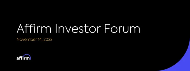 Affirm — Affirm Investor Forum investment banking deck cover