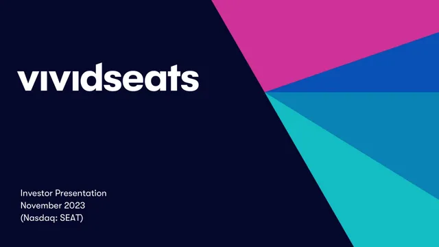 Vivid Seats — cover slide investment banking deck cover