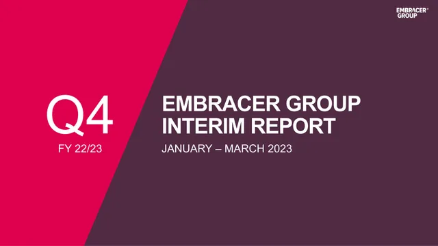 Embracer Group — Embracer Group Interim Report investment banking deck cover