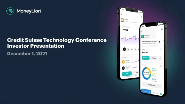 Moneylion — Credit Suisse Technology Conference Investor Presentation investment banking deck cover