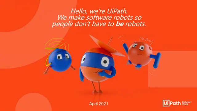Uipath — Cover Slide investment banking deck cover