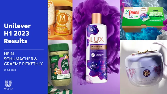 Unilever — Unilever H1 2023 Results investment banking deck cover
