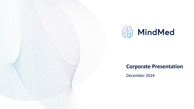 Mindmed — Corporate Presentation Cover investment banking deck cover