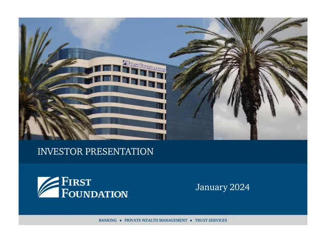 First Foundation — Investor Presentation investment banking deck cover