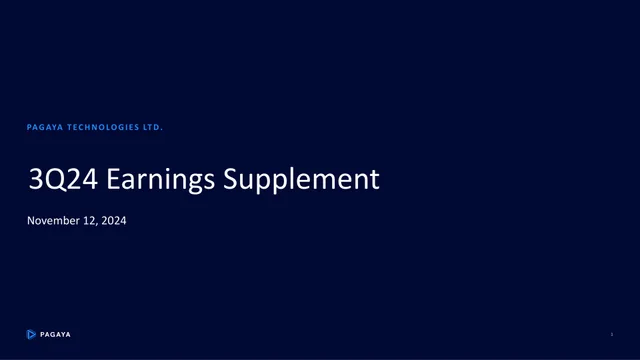 Pagaya — 3Q24 Earnings Supplement investment banking deck cover