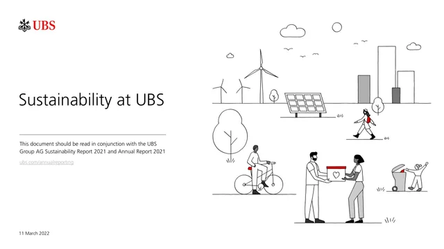 UBS — Sustainability at UBS investment banking deck cover