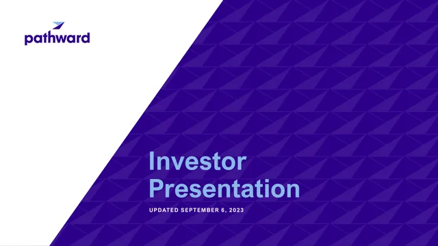 Pathward Financial — Investor Presentation investment banking deck cover