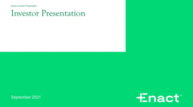 Enact — Investor Presentation investment banking deck cover