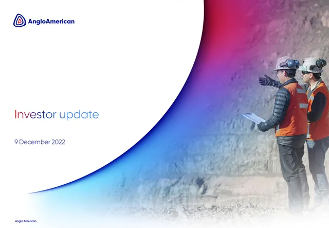 Anglo American — Investor update investment banking deck cover