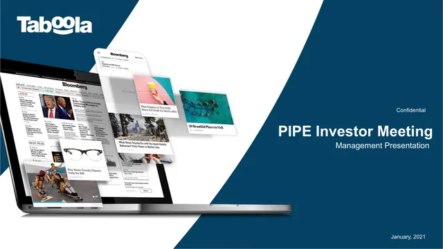 Taboola — PIPE Investor Meeting investment banking deck cover