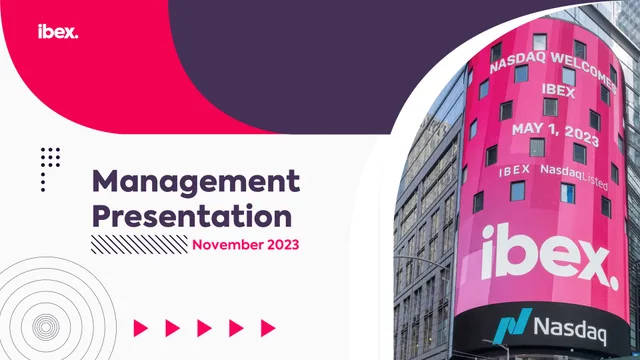 Ibex — Management Presentation investment banking deck cover