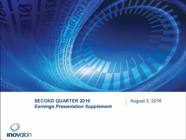 Inovalon — SECOND QUARTER 2016 Earnings Presentation Supplement investment banking deck cover
