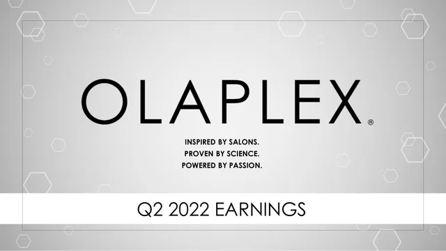 Olaplex — Q2 2022 Earnings investment banking deck cover