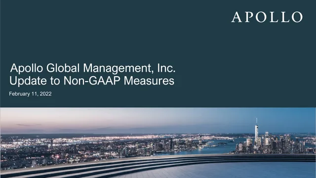 Apollo Global Management — Apollo Global Management, Inc. Update to Non-GAAP Measures investment banking deck cover