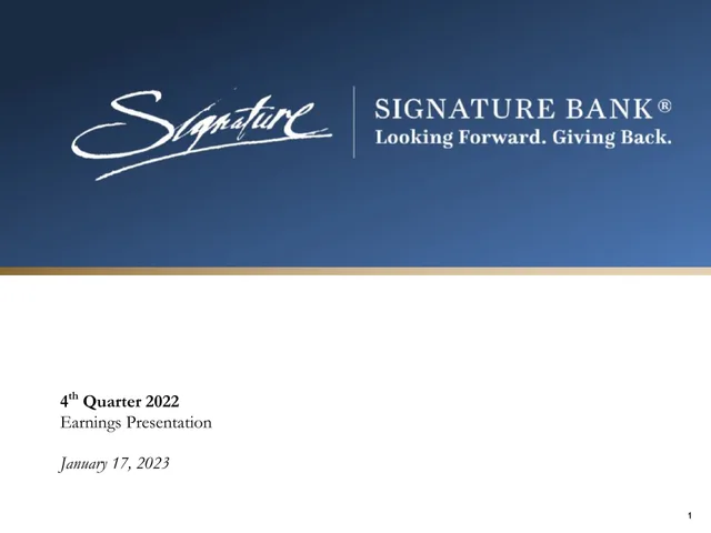 Signature Bank — Cover Slide investment banking deck cover
