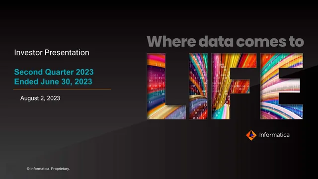 Informatica — Where data comes to LIFE investment banking deck cover