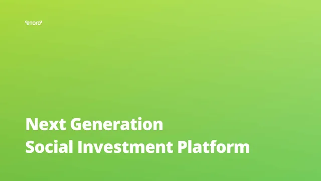 Etoro — Next Generation Social Investment Platform investment banking deck cover