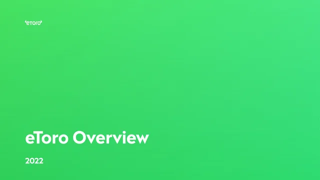 Etoro — eToro Overview investment banking deck cover