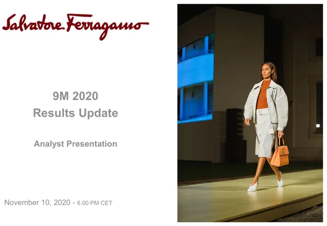 Salvatore Ferragamo — 9M 2020 Results Update investment banking deck cover