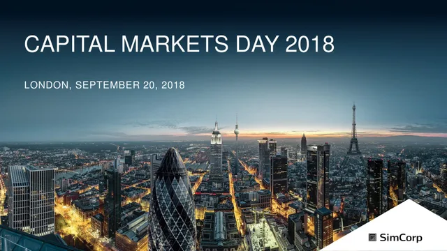 Simcorp — Capital Markets Day 2018 investment banking deck cover