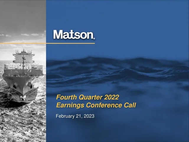 Matson — Fourth Quarter 2022 Earnings Conference Call investment banking deck cover