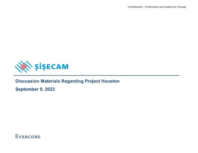 Evercore — Discussion Materials Regarding Project Houston investment banking deck cover