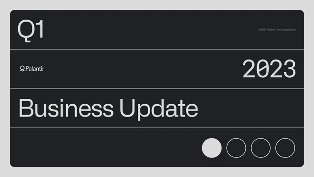 Palantir — Business Update investment banking deck cover