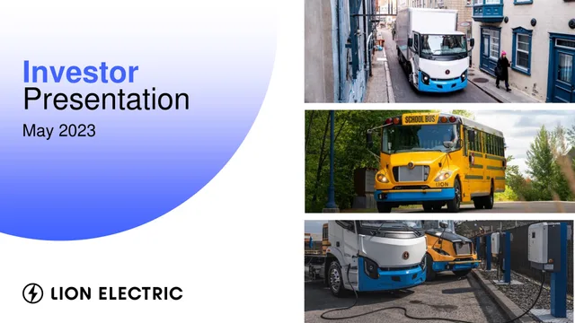 Lion Electric — Investor Presentation investment banking deck cover