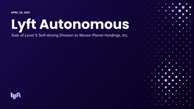 Lyft — Lyft Autonomous investment banking deck cover