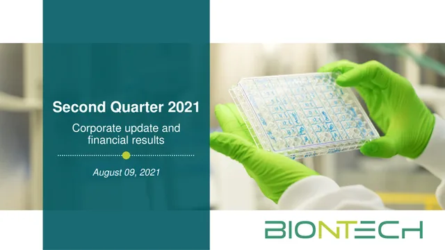 Biontech — Second Quarter 2021 investment banking deck cover