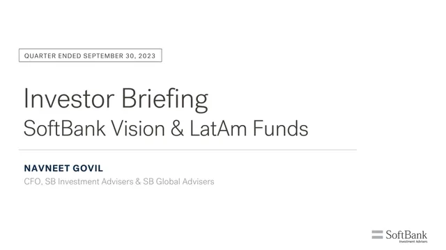 SoftBank — Investor Briefing investment banking deck cover