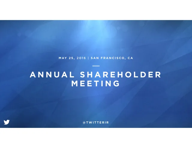 Twitter — Annual Shareholder Meeting investment banking deck cover