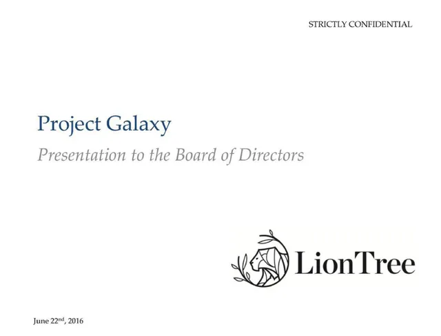 Liontree — Project Galaxy investment banking deck cover