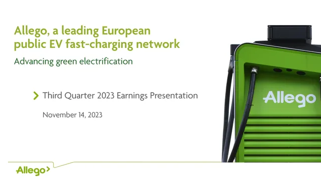 Allego — Allego, a leading European public EV fast-charging network investment banking deck cover