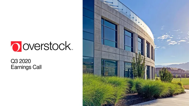 Overstock — Q3 2020 Earnings Call investment banking deck cover