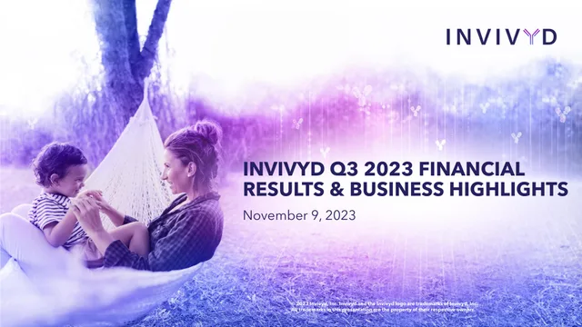 Adagio Therapeutics — Invivyd Q3 2023 Financial Results & Business Highlights investment banking deck cover