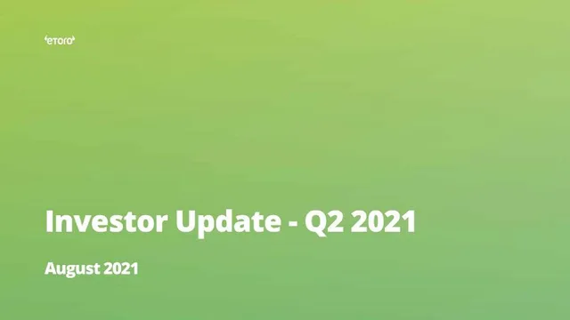 Etoro — Investor Update - Q2 2021 investment banking deck cover
