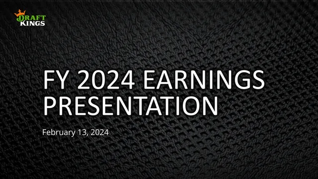 Draftkings — FY 2024 Earnings Presentation investment banking deck cover