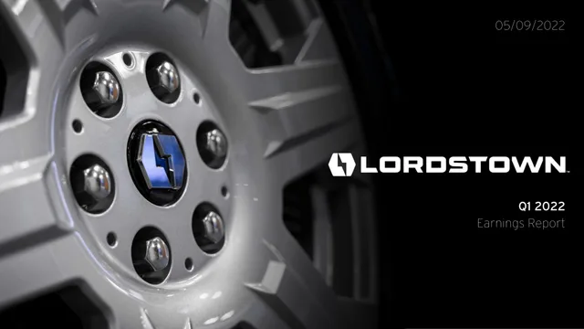 Lordstown Motors — Cover Slide investment banking deck cover
