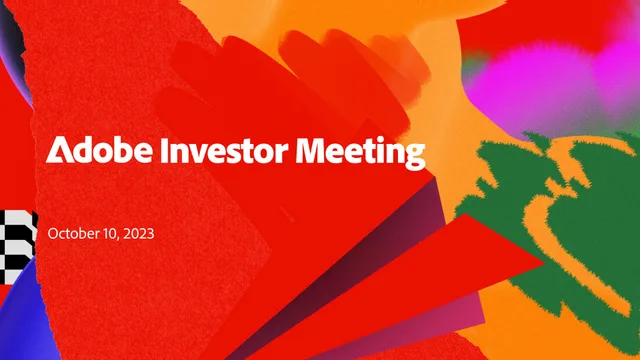 Adobe — Adobe Investor Meeting deck cover