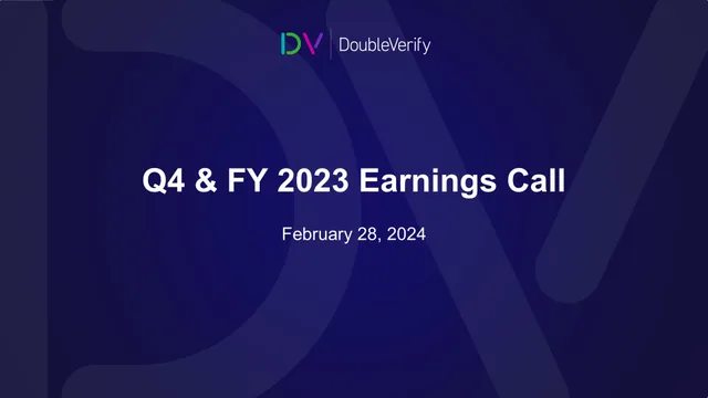 Doubleverify — Q4 & FY 2023 Earnings Call investment banking deck cover