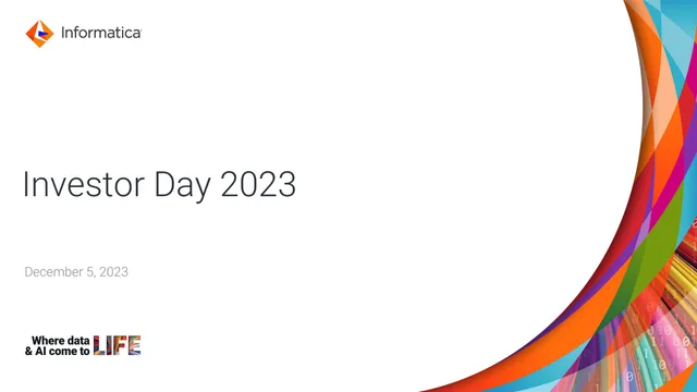 Informatica — Investor Day 2023 investment banking deck cover
