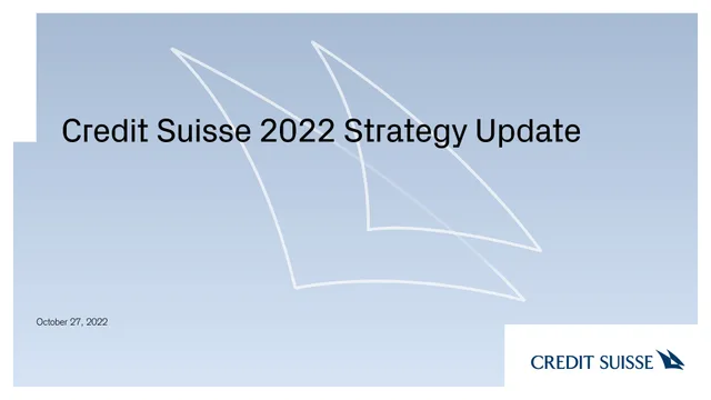 Credit Suisse — Credit Suisse 2022 Strategy Update investment banking deck cover